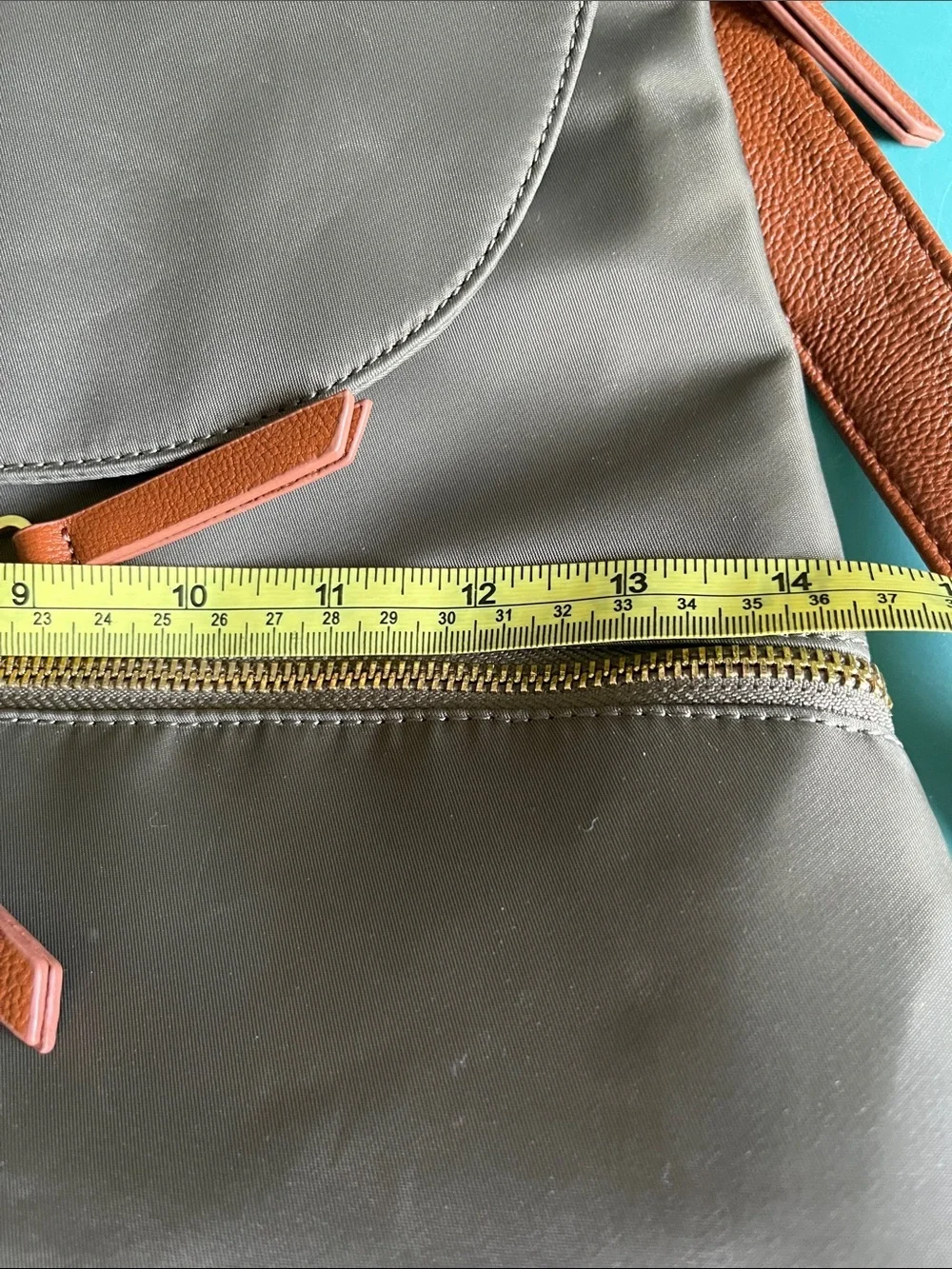 Steve Madden dark green backpack purse with change purse.